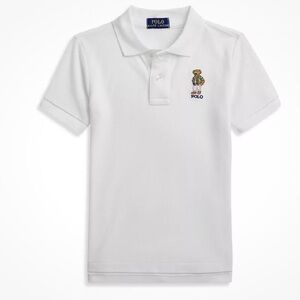 NWT Polo Ralph Lauren Boys Polo Bear White Polo Short‎ Classic Preppy